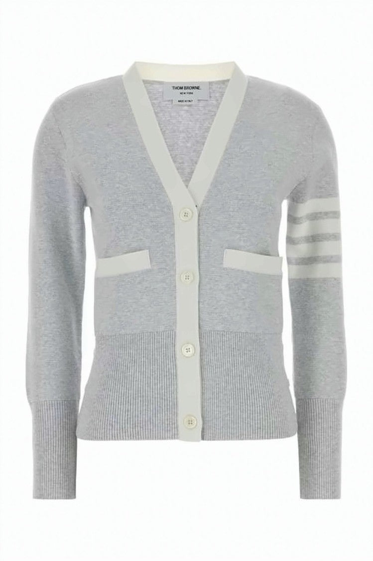 Thom Browne Classic Milano Wool V-Neck Cardigan