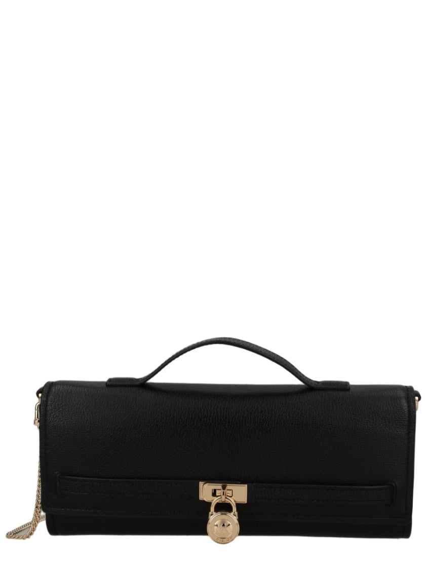 Michael Michael Kors Black Gold Detail Rectangular Leather Clutch