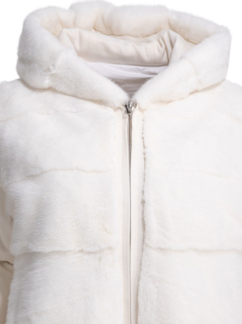 Camelia Cropped Silk And Cashmere Jacket With Plush Mink Texture