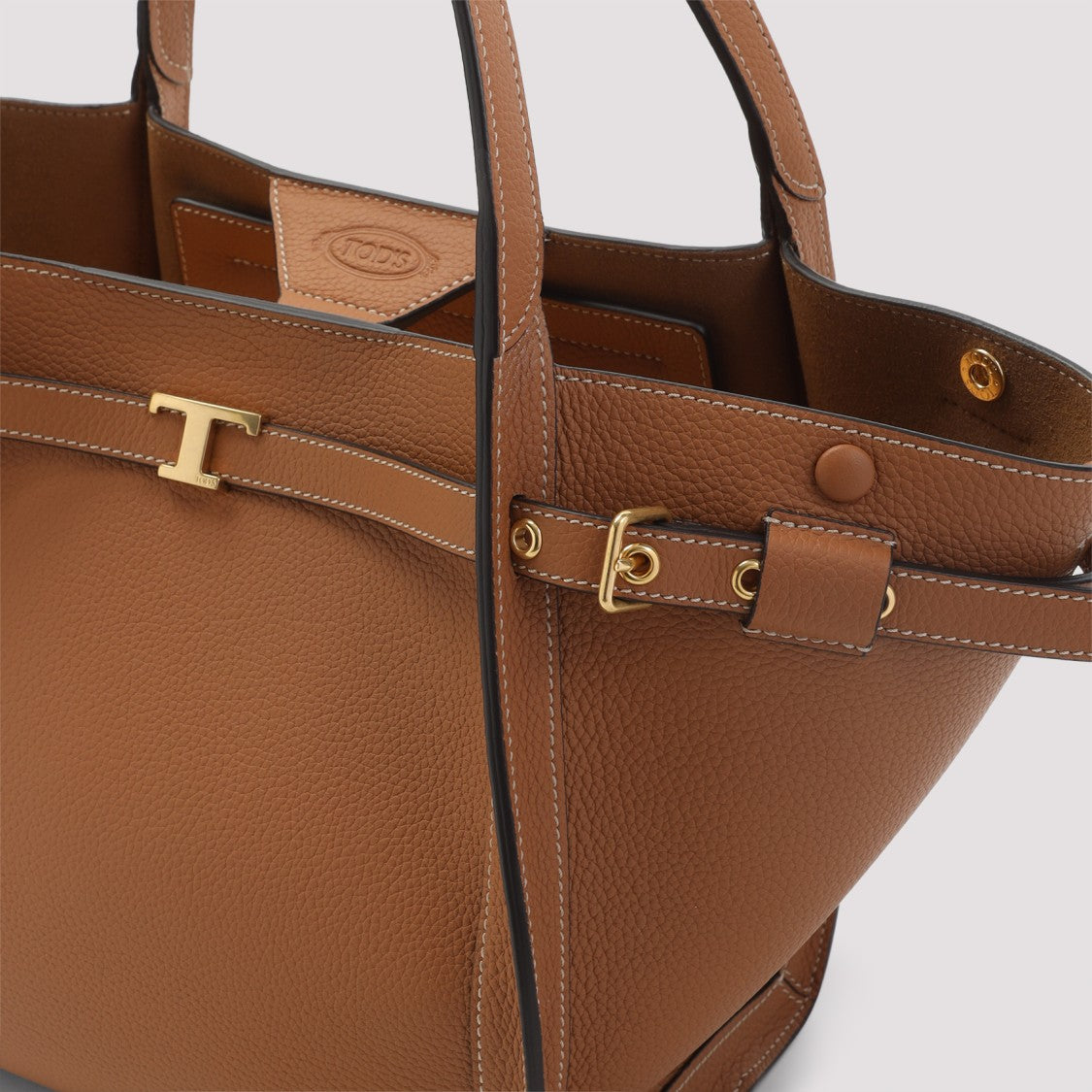 Tod's Kenia Dark Brown Leather Tim Shopping Bag