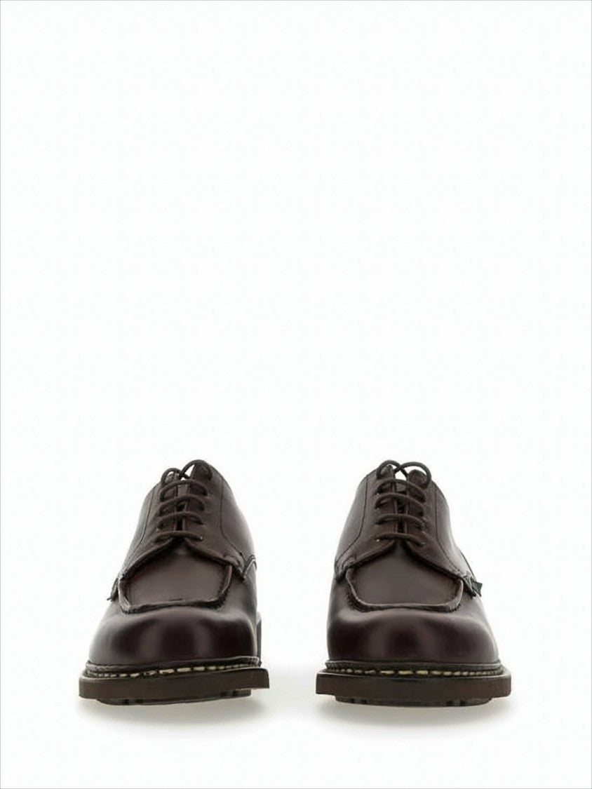Paraboot Polished Calf Leather Loafers With Moc Toe Design