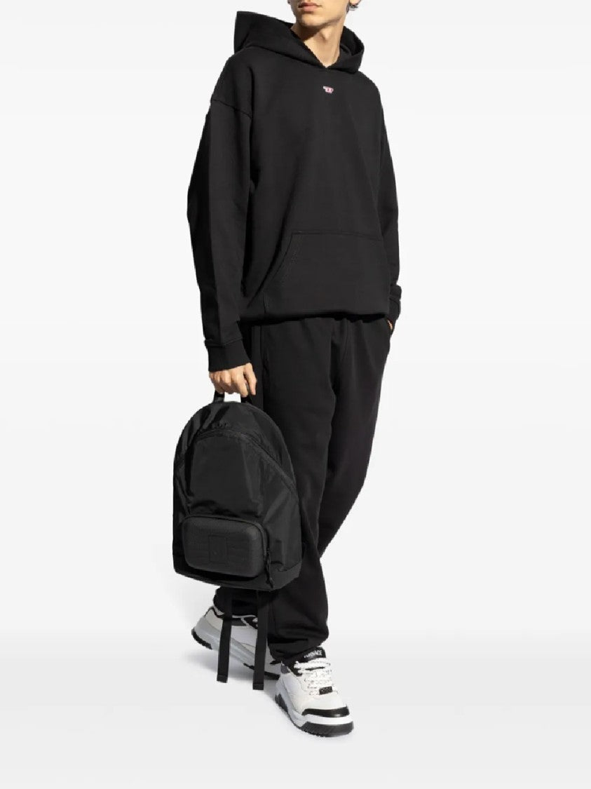 Diesel Relaxed Fit Black Hoodie With Embroidered Logo