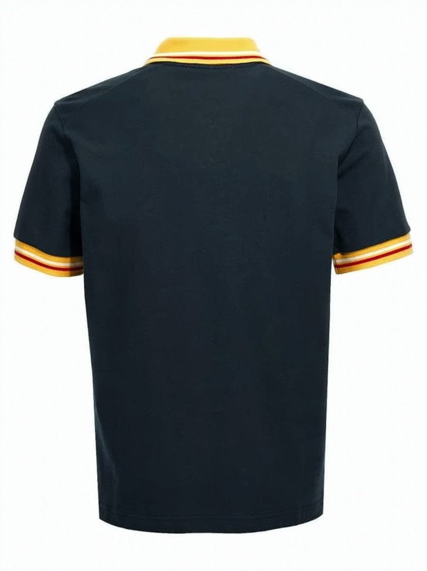 Wales Bonner Contrasting Collar Short Sleeve Polo Shirt