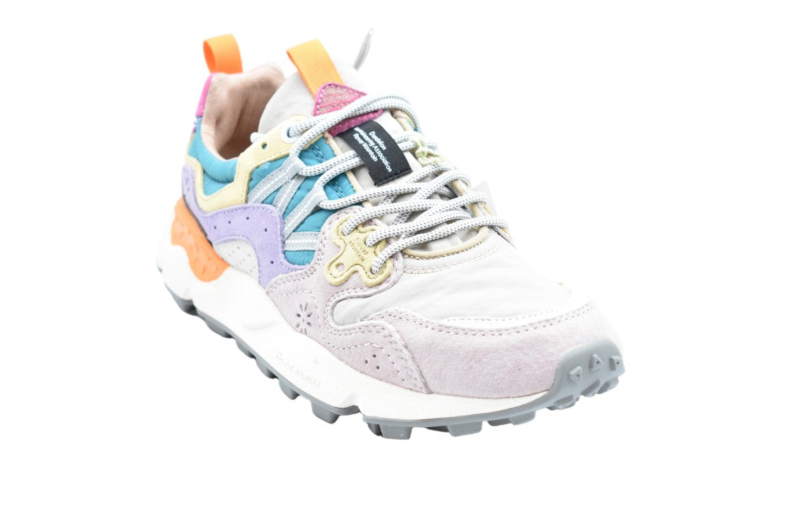 Flower Mountain Pink Petrol Suede Nylon Laced Shoes
