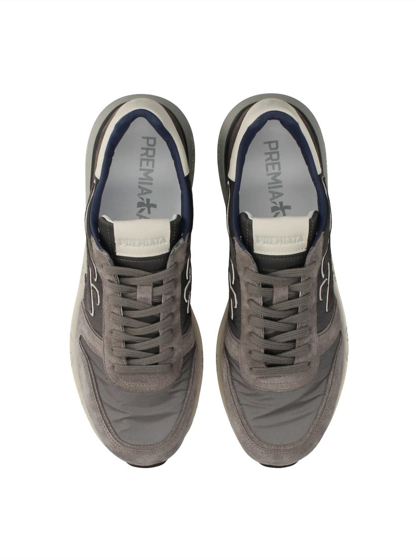 Premiata Low-Profile Suede Fabric Sneakers