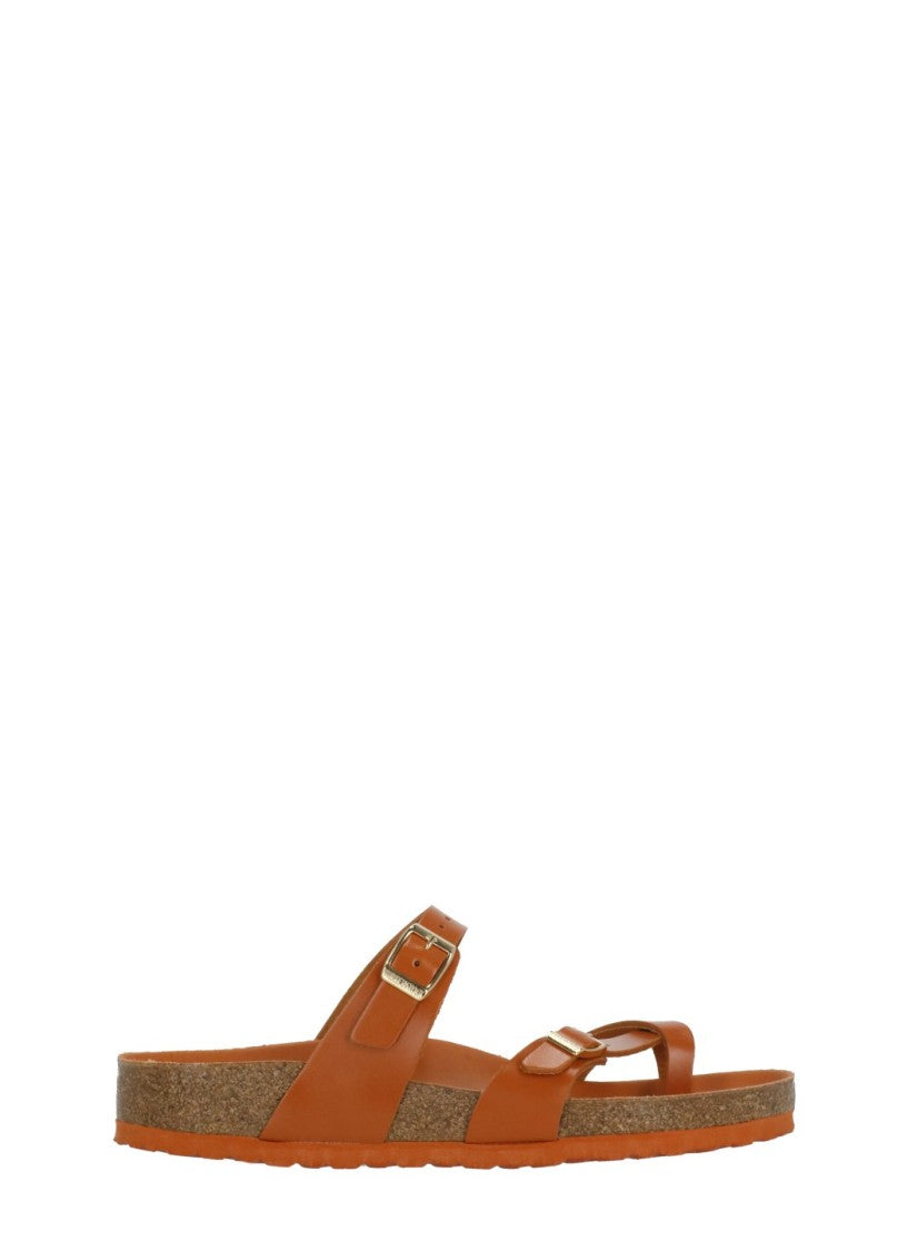 Birkenstock Orange Mayari Buckle Leather Sandals
