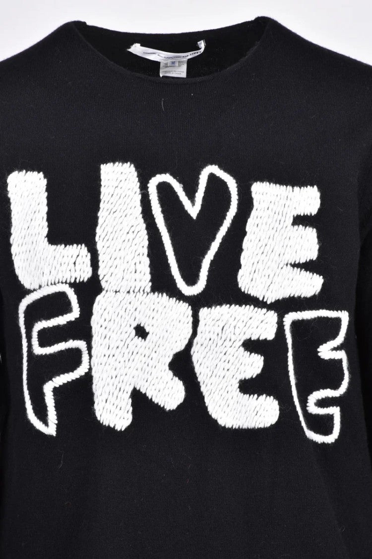 Comme Des Garçons Men's Crew Neck Pullover - Black/White