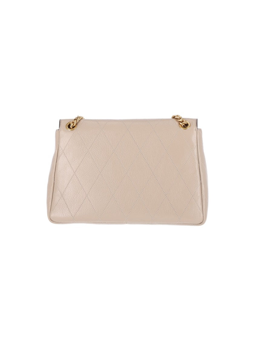 Tory Burch Grey Charlie Calfskin Leather Shoulder Bag