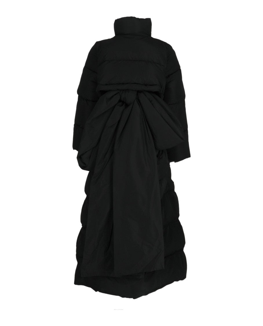 Balenciaga Oversized Maxi Puffer Coat With Decorative Bow
