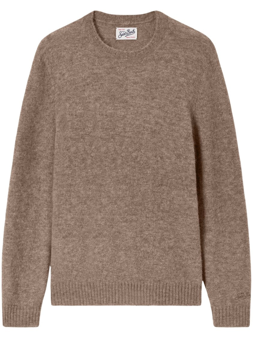 Mc2 Saint Barth Regent Alpaca Blend Crewneck Sweater With Ribbed Details