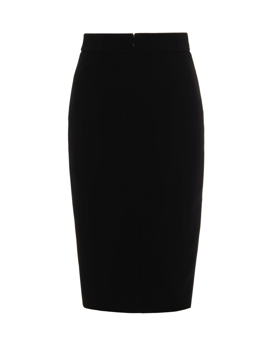 Elisabetta Franchi Lightweight Black Crêpe Skirt With Zip