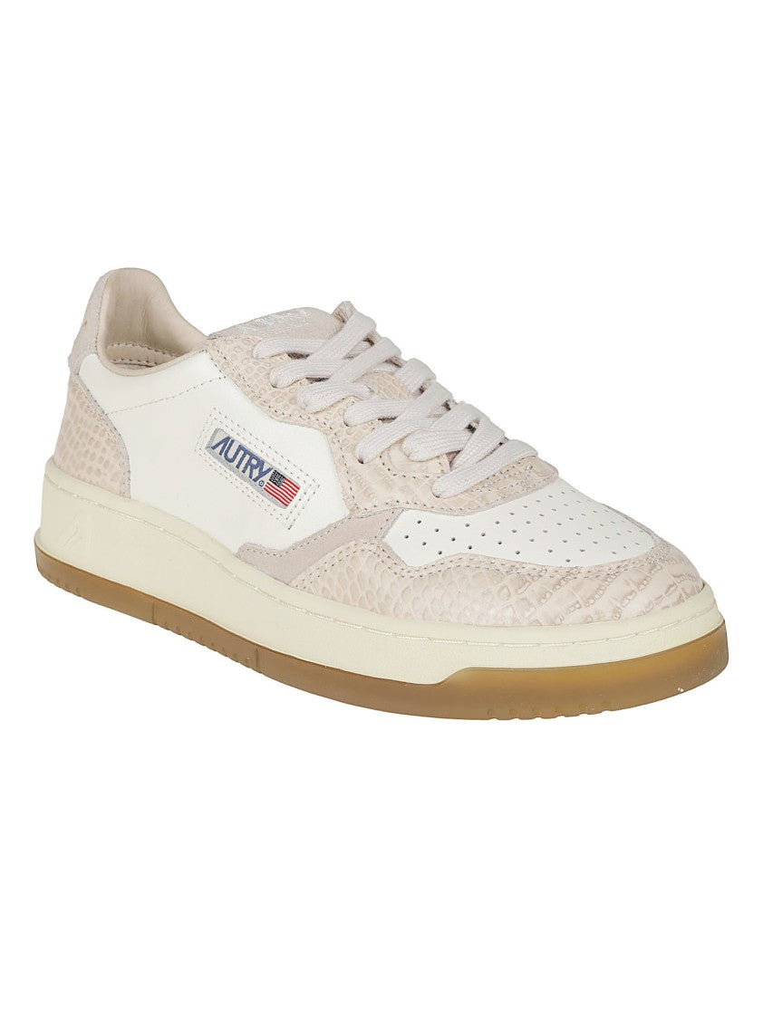 Autry Medalist Low Crocodile-Embossed Cow Leather Sneakers