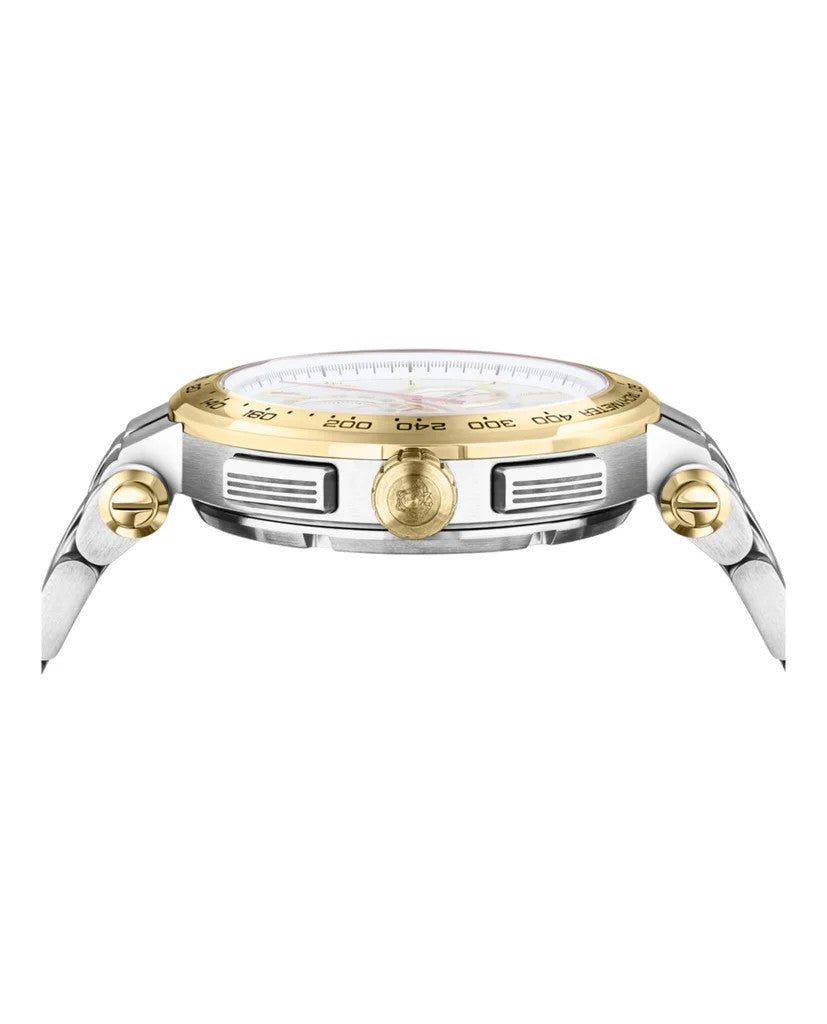 Versace Aion Chronograph 45Mm Swiss-Made Steel Watch With Tachymeter