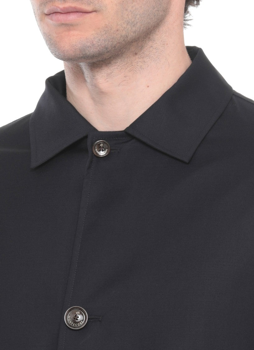Montecore Dark Blue Wool Buttoned Jacket