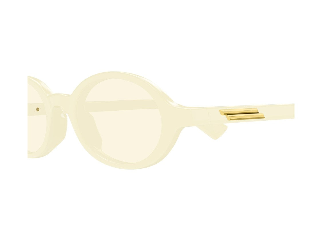 Bottega Veneta Gold Bv1388s Glossy Acetate Round Sunglasses