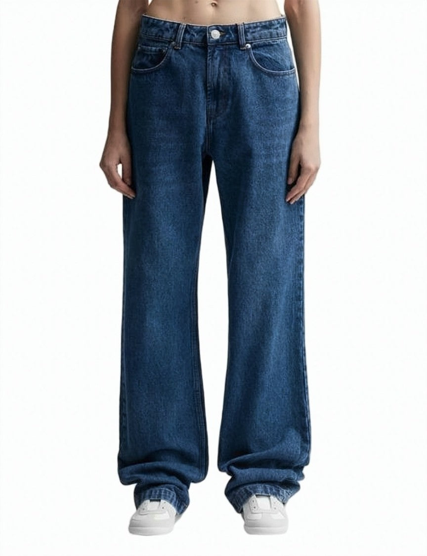 Ami Paris Wide-Leg Denim Pants With Classic Five-Pocket