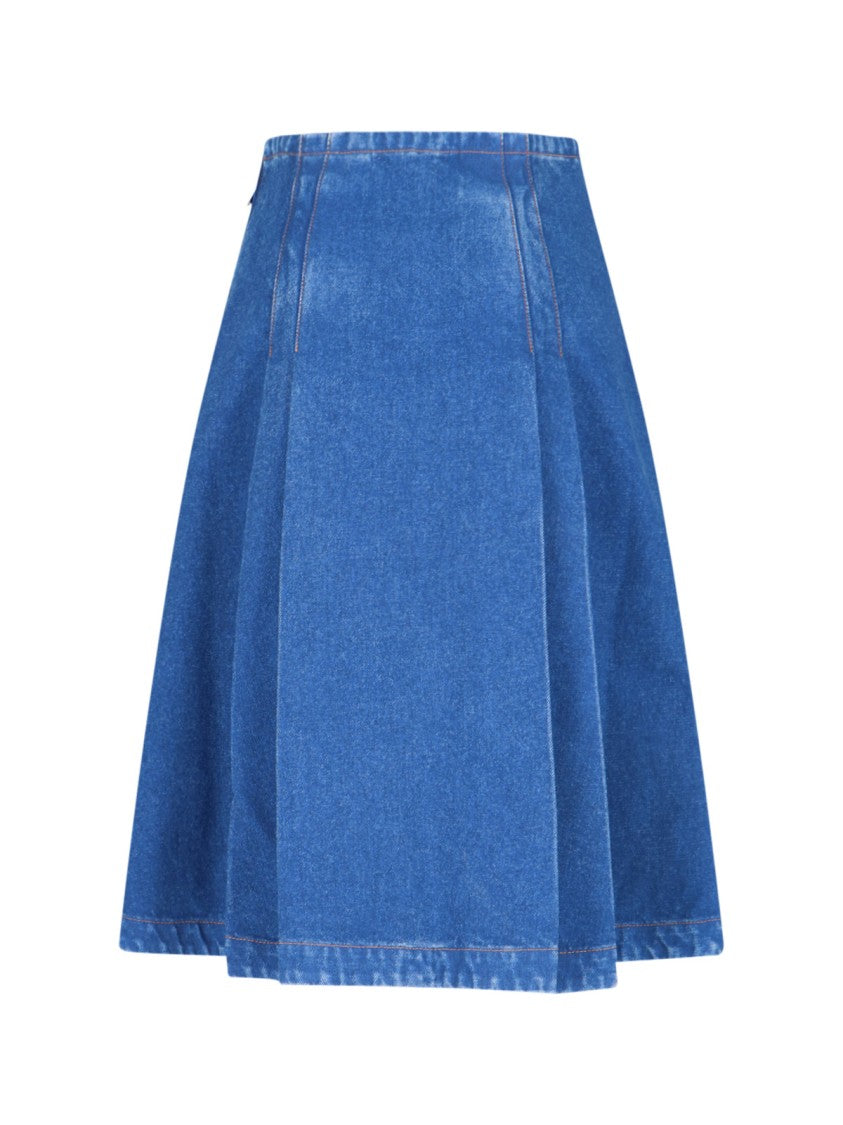 Marni Denim Midi Skirt – Blue
