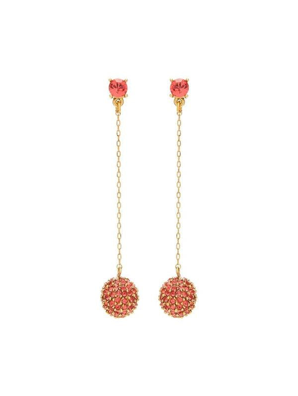Oscar De La Renta Crystal Pave Ball Drop Earring