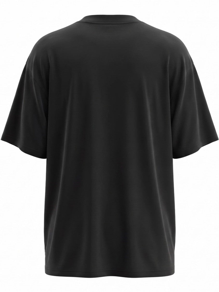 Gucci Minimalist Black T-Shirt With Centered Text Detail