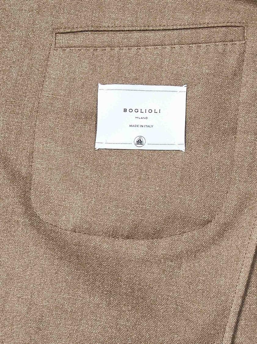 Boglioli Boglioli Melange Blazer With Relaxed Fit And Patch Pockets
