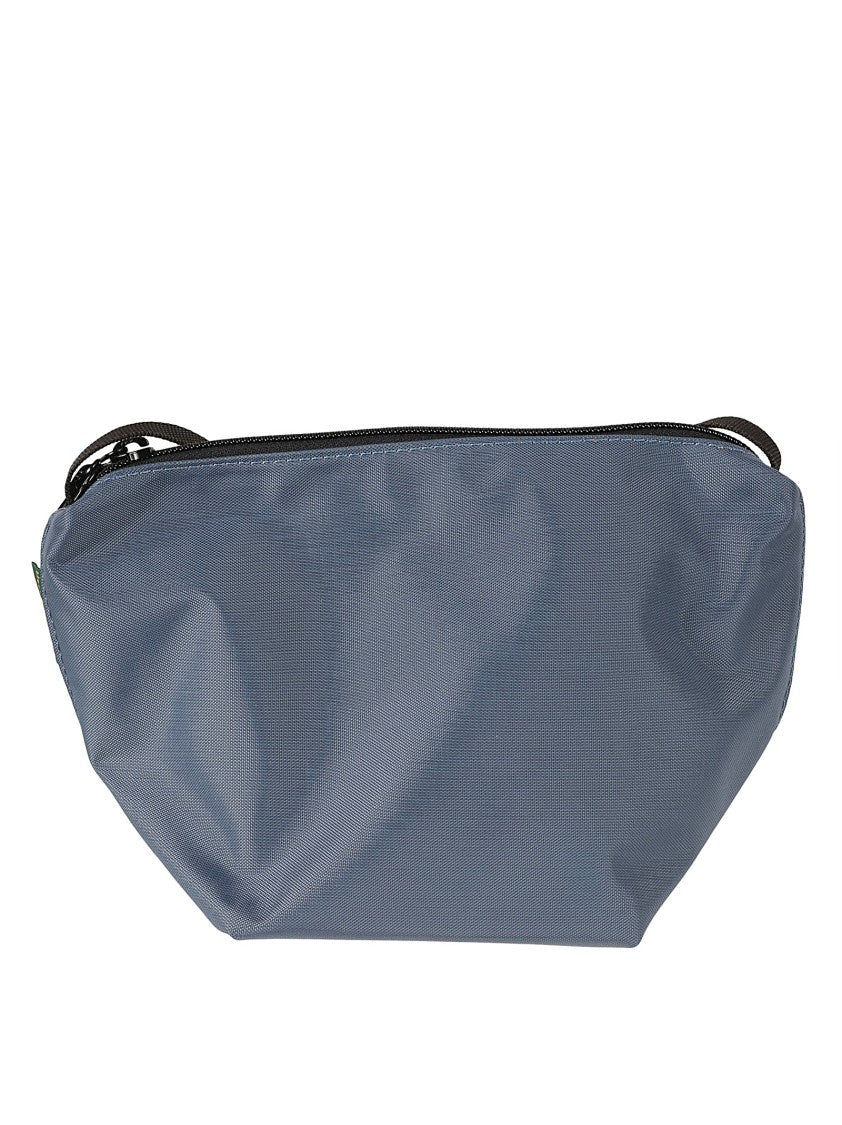 Herve Chapelier Structured Grey Denim Bag With Zippered Closure