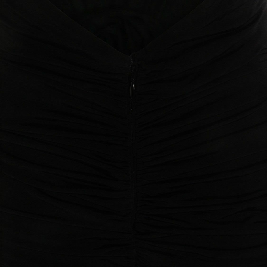 Blumarine Plunging Halter Neck Black Maxi Dress With Ruched Detailing