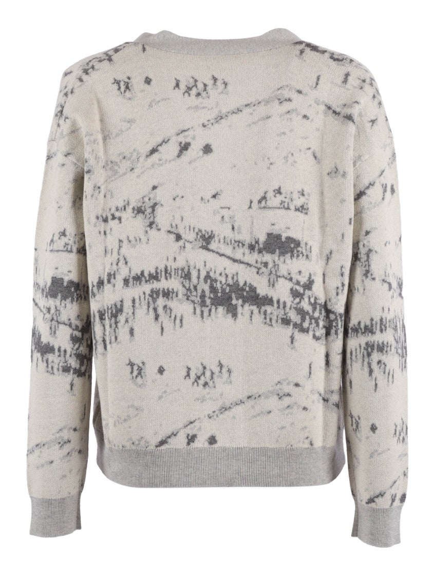 Ballantyne Fine Knit V-Neck Cardigan With Button-Down Front