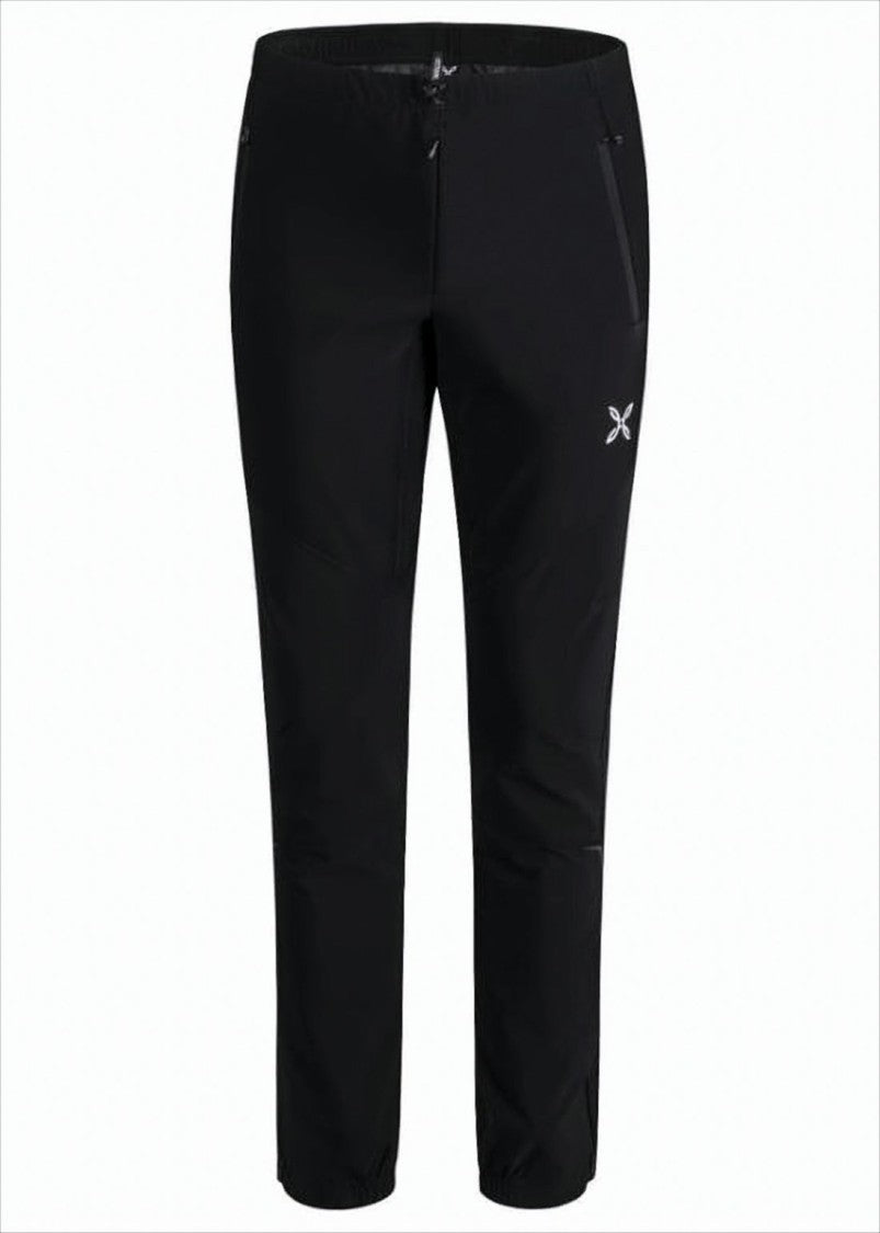 Montura Black Straight Pants With Zippered Pockets