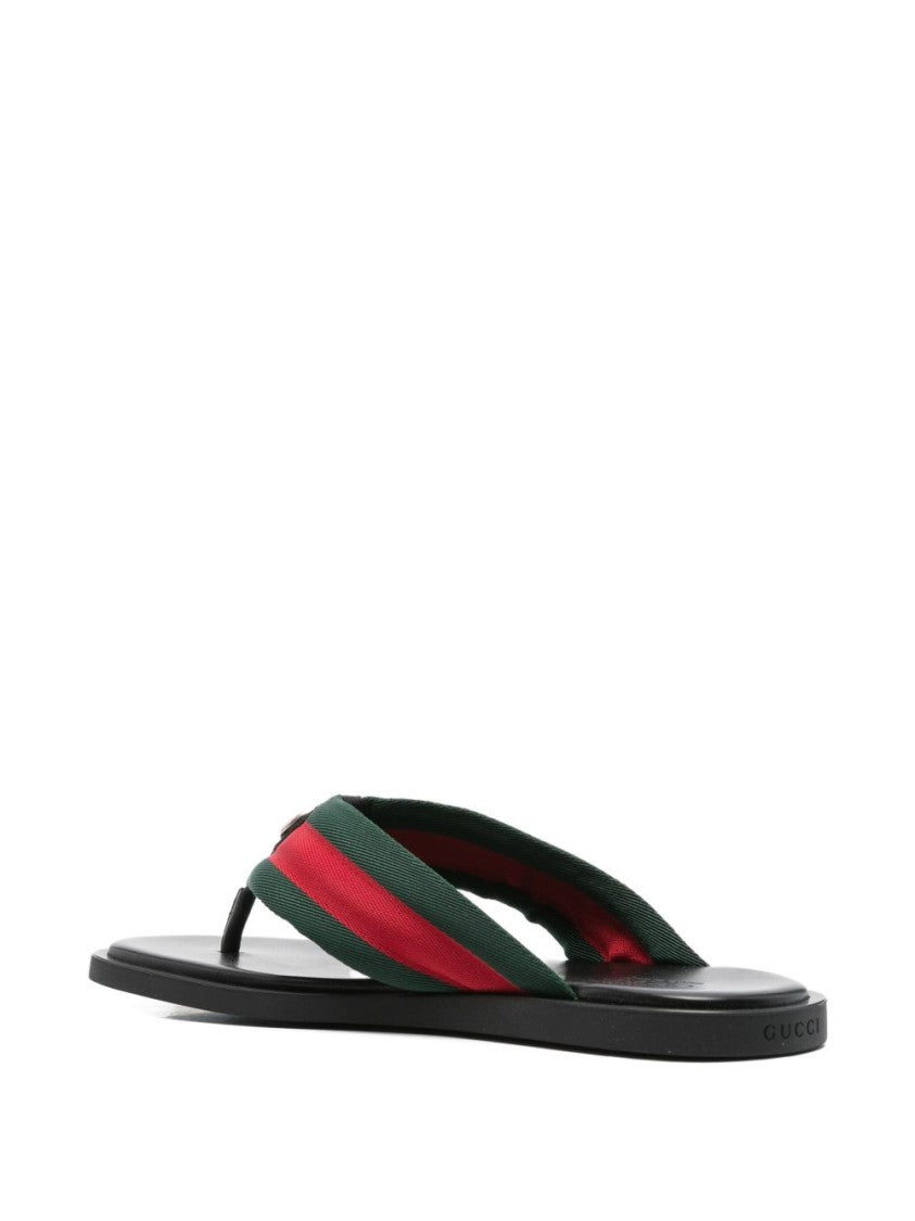 Gucci Thong-Style Flat Shoes With Metallic Logo Emblem