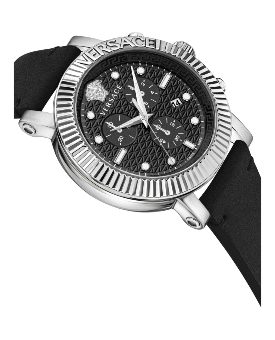 Versace V-Chrono Classic Leather Watch