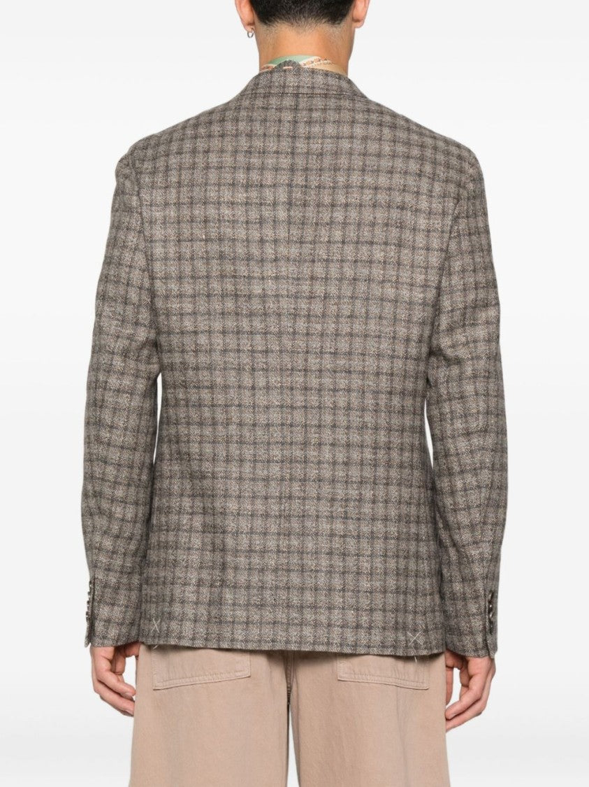 Etro Long-Sleeved Checked Blazer