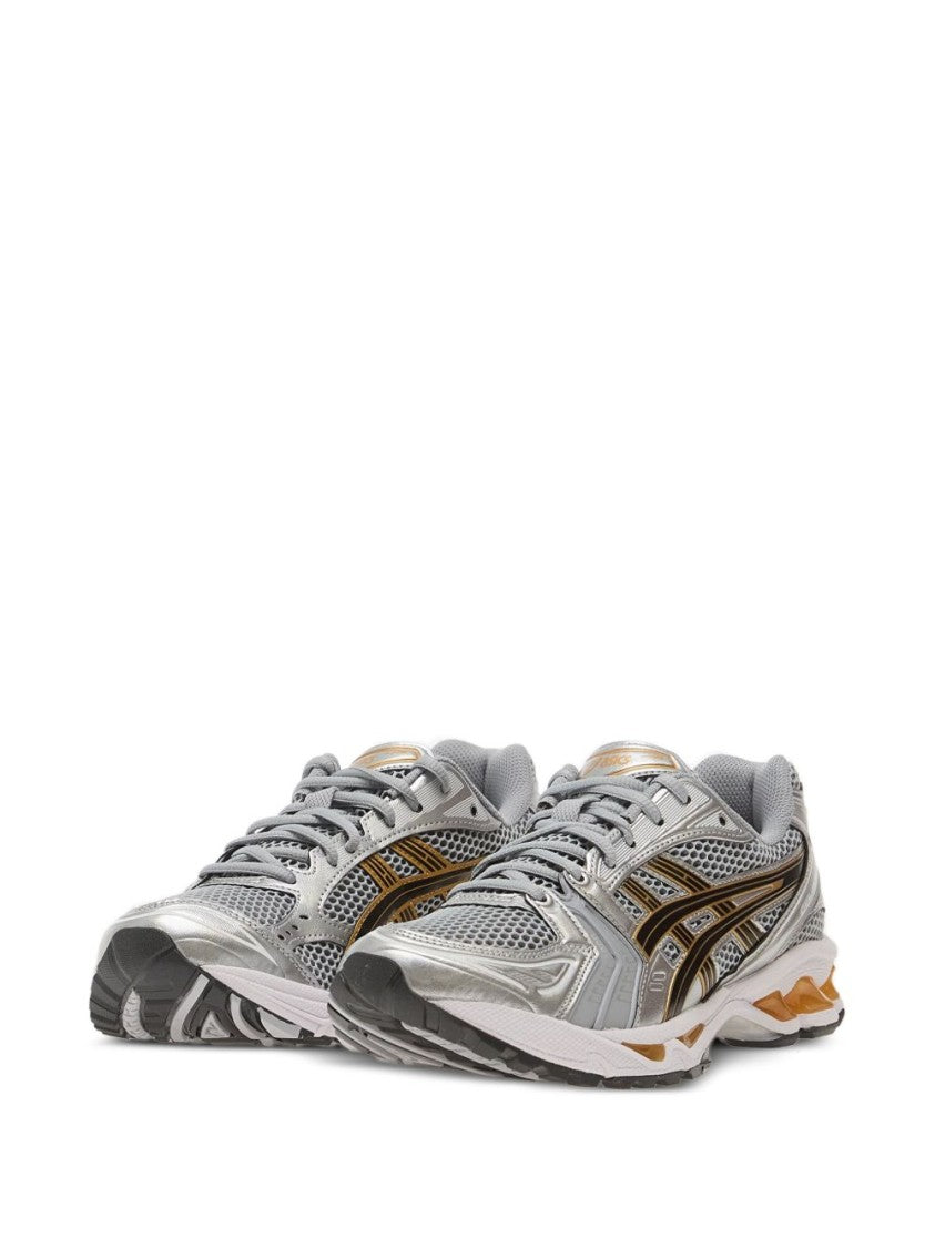 Asics Silver Breathable Mesh Panels Synthetic Leather Sneakers