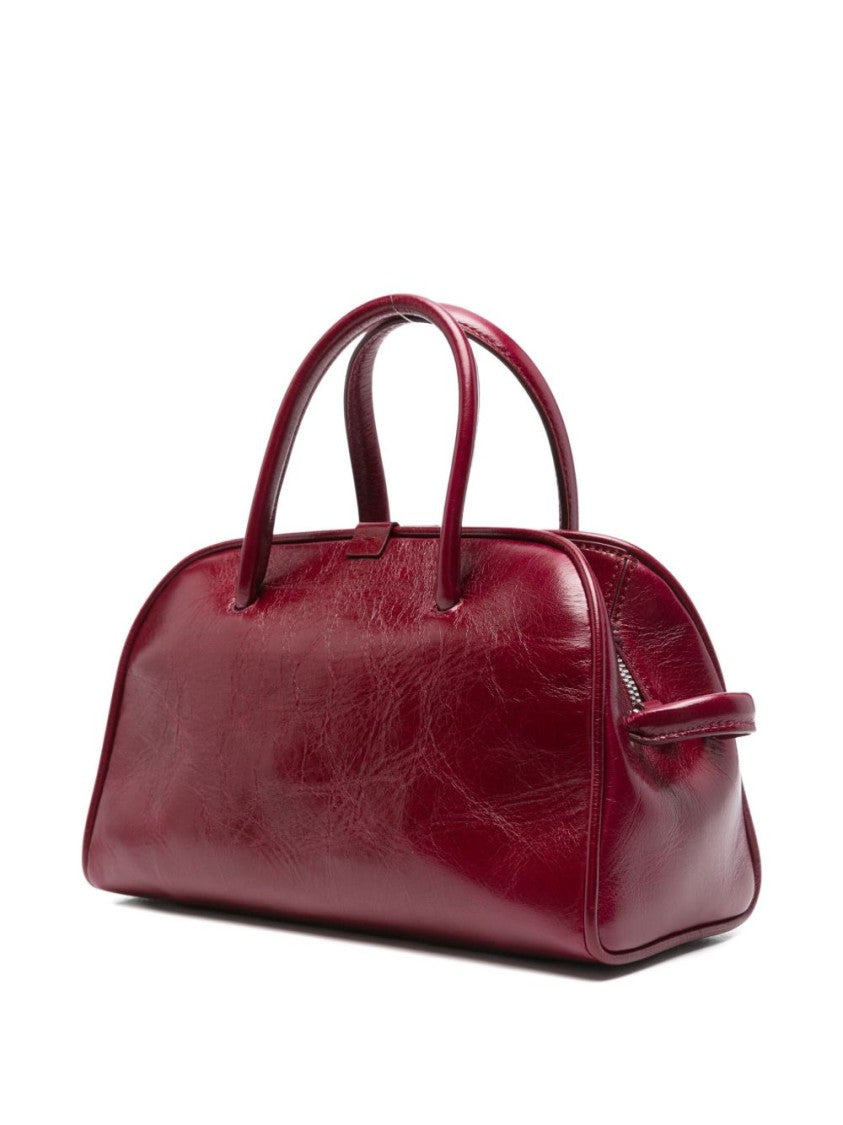 Jacquemus Curved Silhouette Burgundy Top Handle Handbag