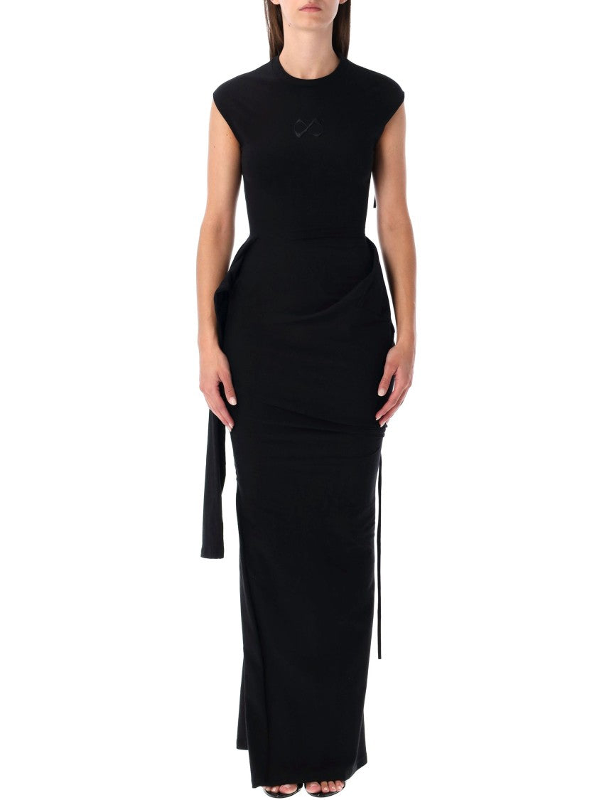 Ottolinger Sleevy Black Organic Cotton Maxi Dress