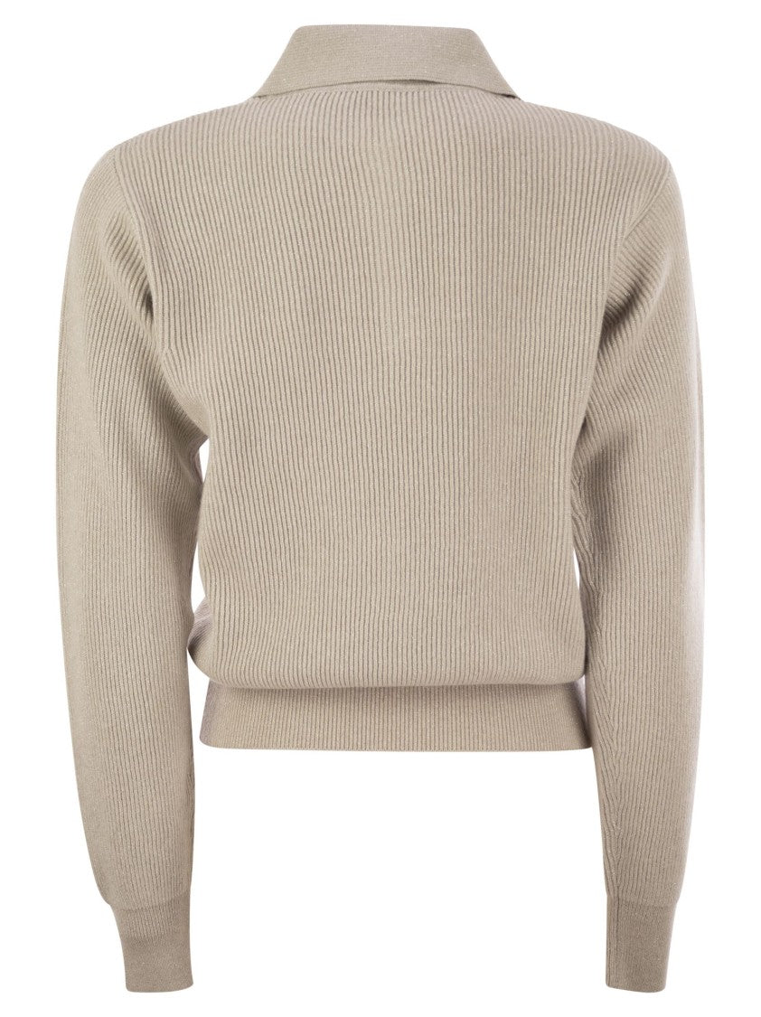 Fabiana Filippi Ribbed Knit With Polo Neck