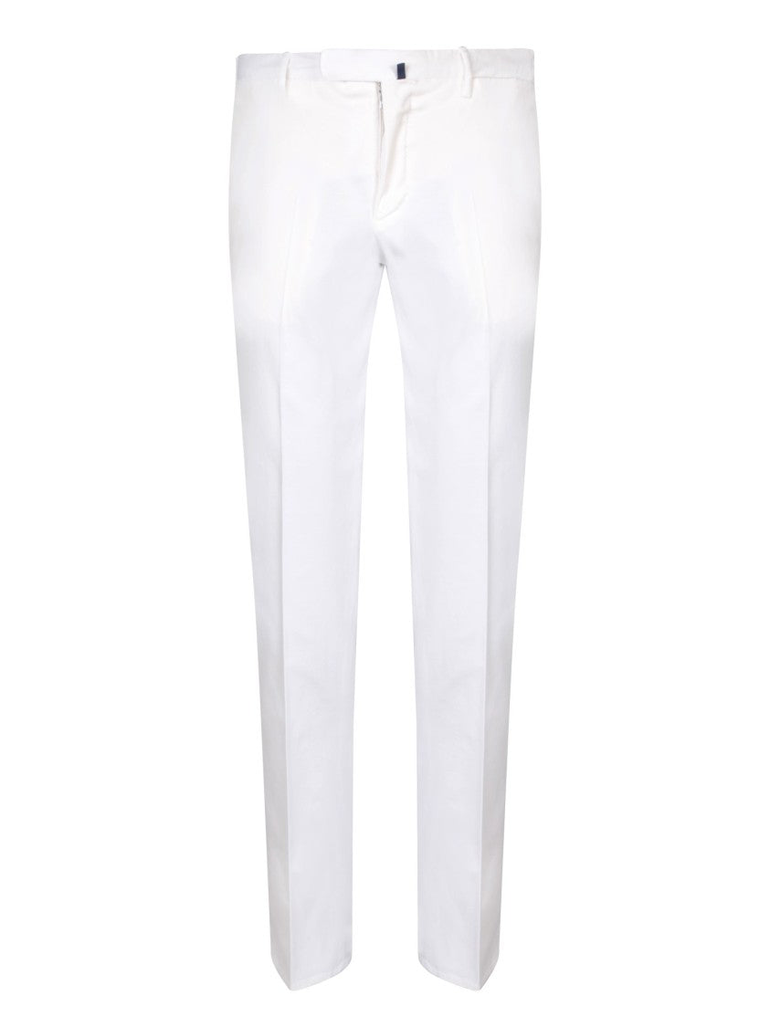 Incotex White Cotton Blend Trousers