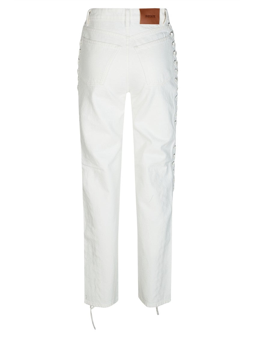 Rotate Straight-Leg Lace-Up Organic Cotton Jeans