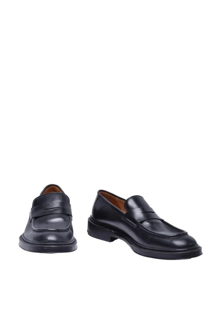 Damy Leather Loafers - Black