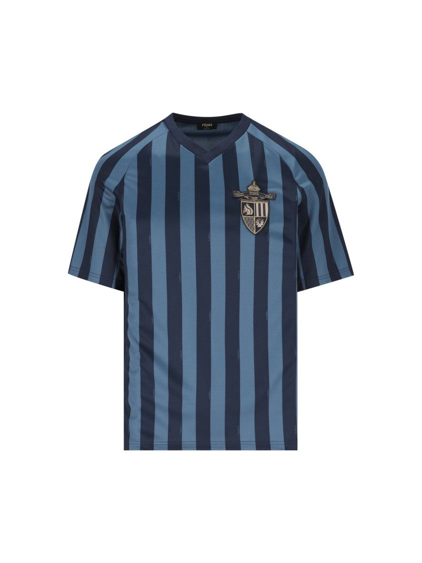 Fendi Signature Blue T-Shirts And Polos Collection