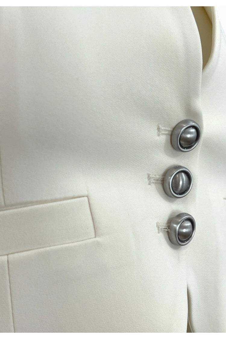 Pinko Sleeveless V-Neck Coat With Fitted Silhouette