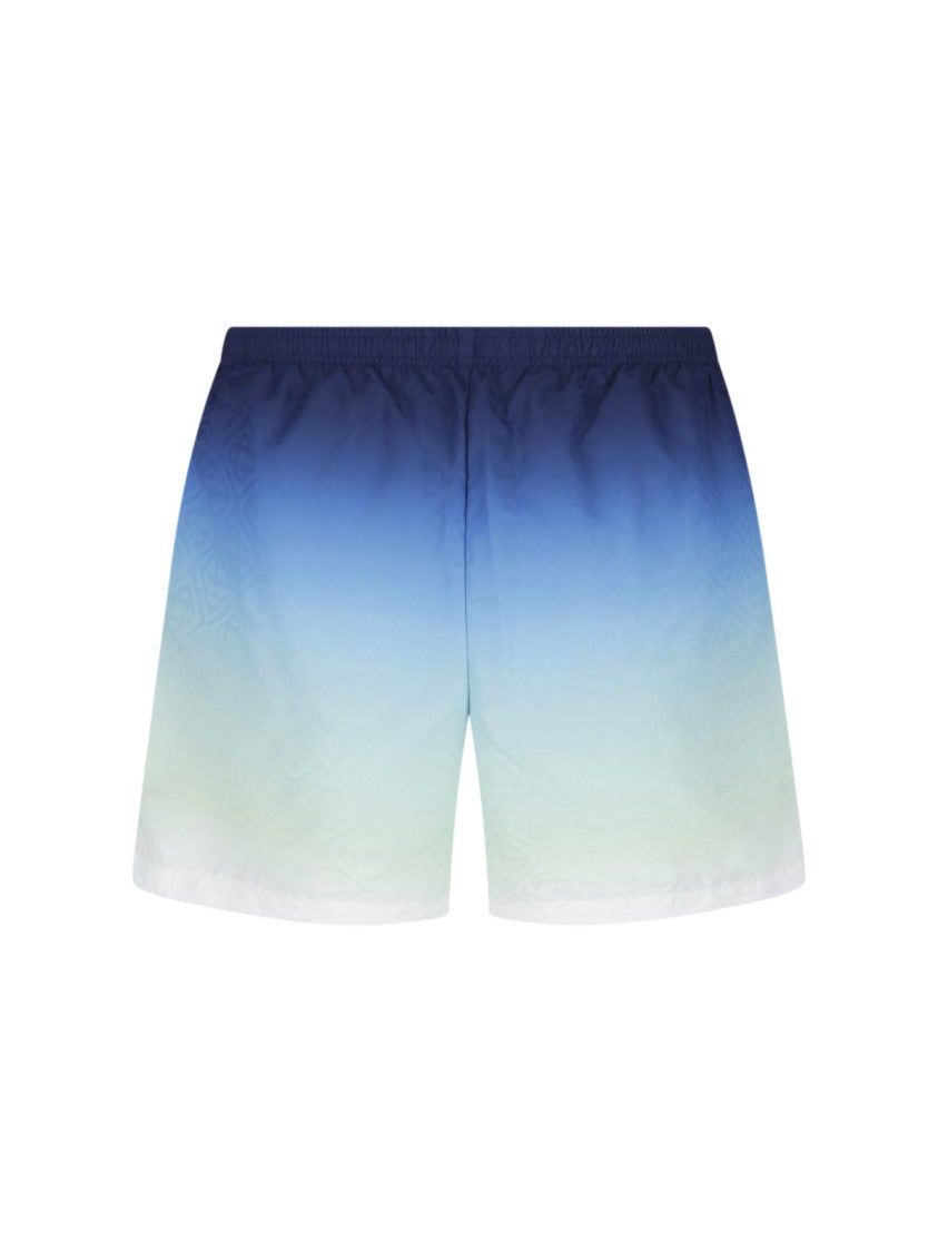 Casablanca Gradient Design Casual Shorts With Elastic Waistband