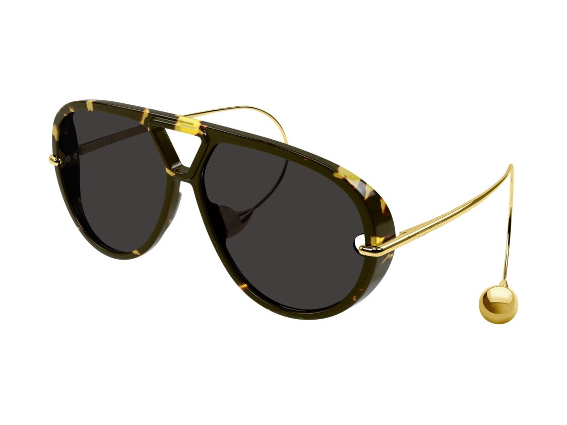 Bottega Veneta Gold Bv1273s Tortoiseshell Acetate Aviator Sunglasses