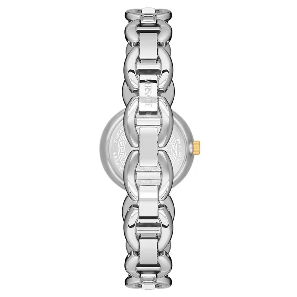 Versace Greca Jewel 28Mm Stainless Steel Wristwatch With Green Dial