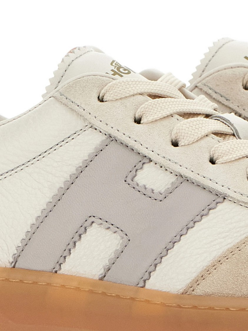 Hogan Neutral Low-Top Smooth Suede Leather Sneakers