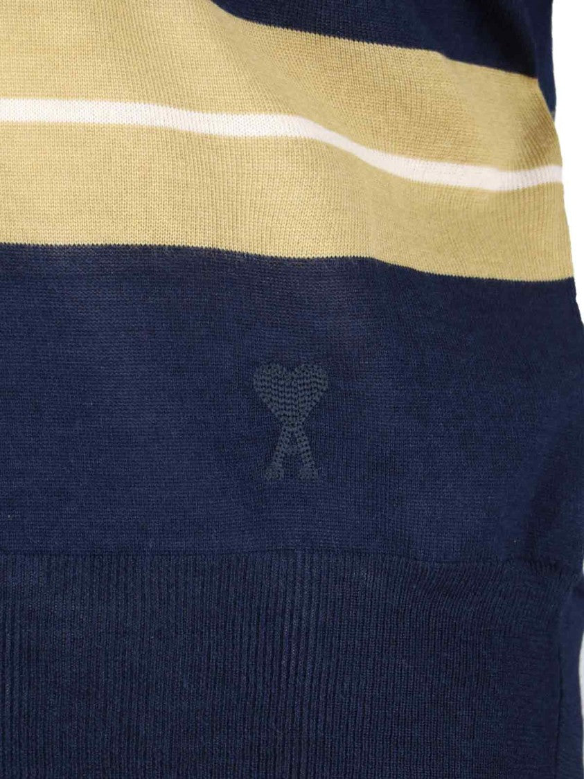 Ami Striped Polo Shirt – Blue