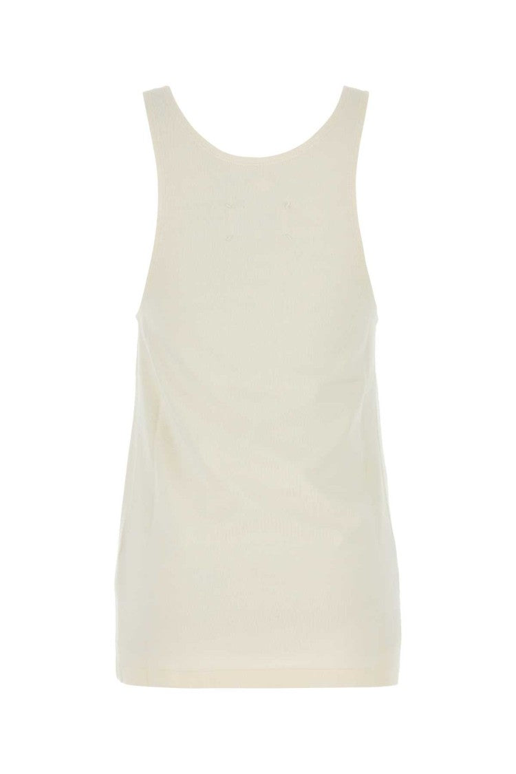 Maison Margiela Ivory Viscose Blend Tank Top
