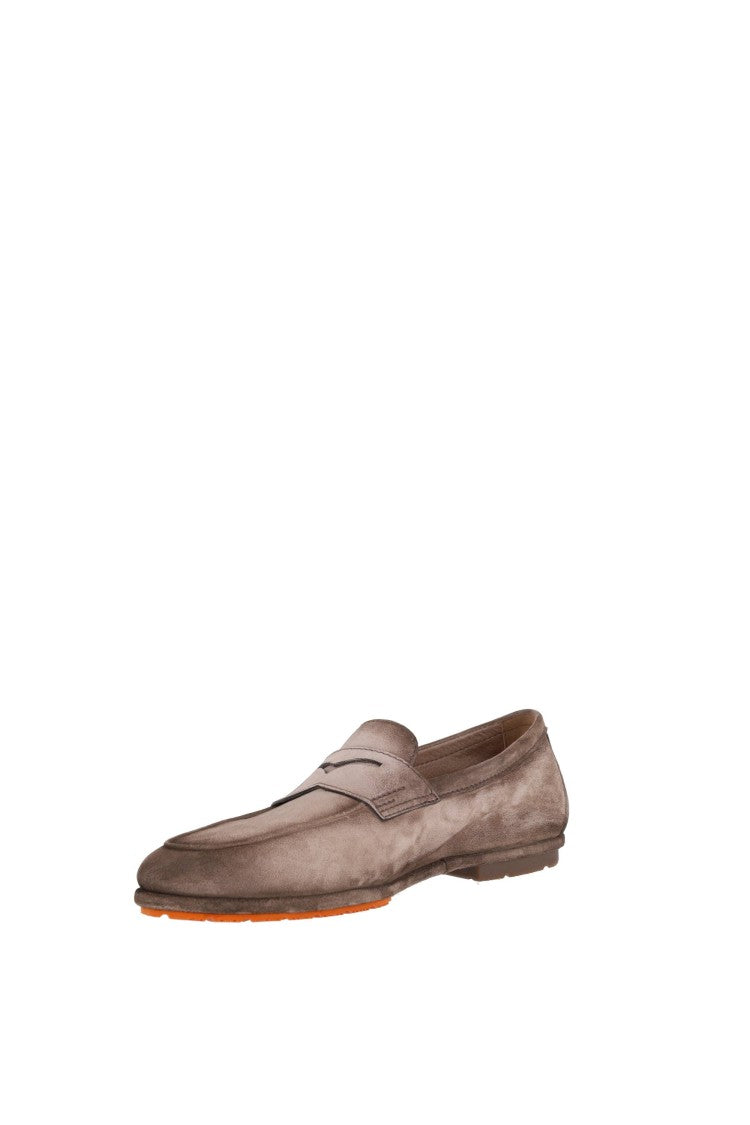 Santoni Carlo Patina Suede Driver Loafers