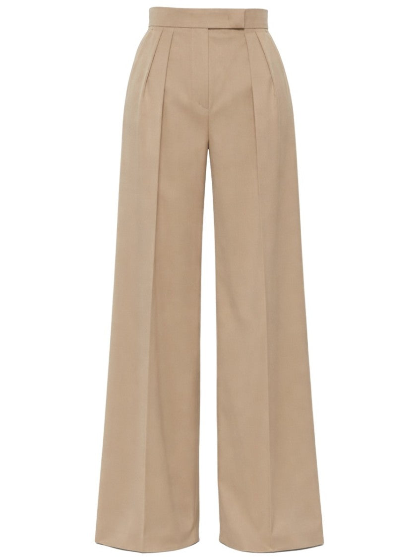 Max Mara Wide-Leg Virgin Wool Pants With Clean Waistband