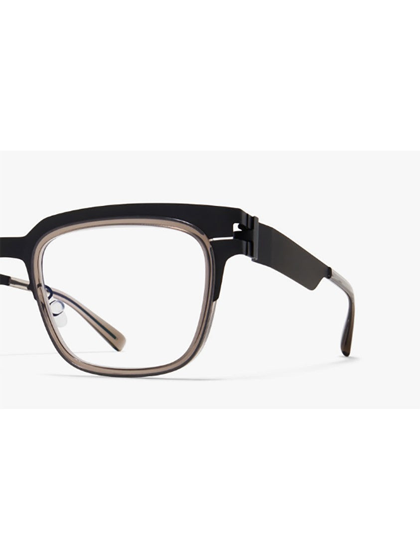 Mykita Translucent Beige And Black Rectangular Optical Frames