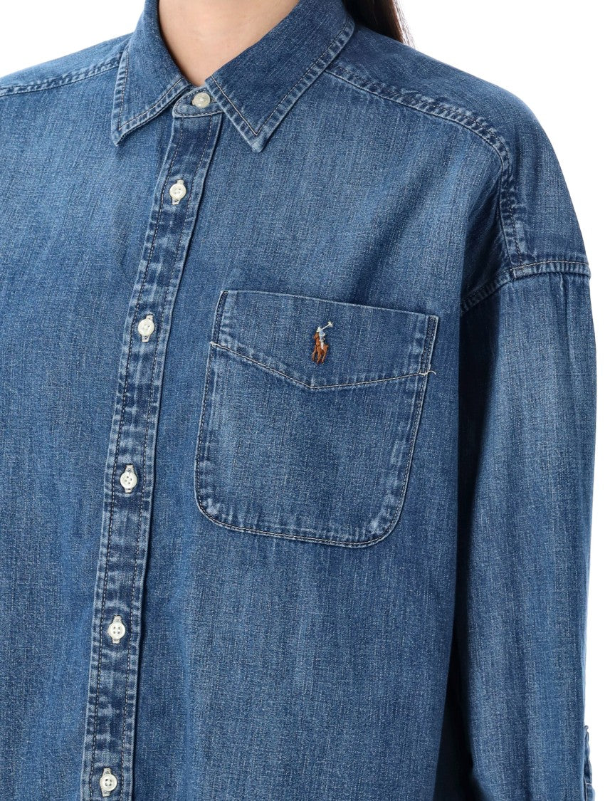Polo Ralph Lauren Oversized Denim Overshirt With Spread Collar